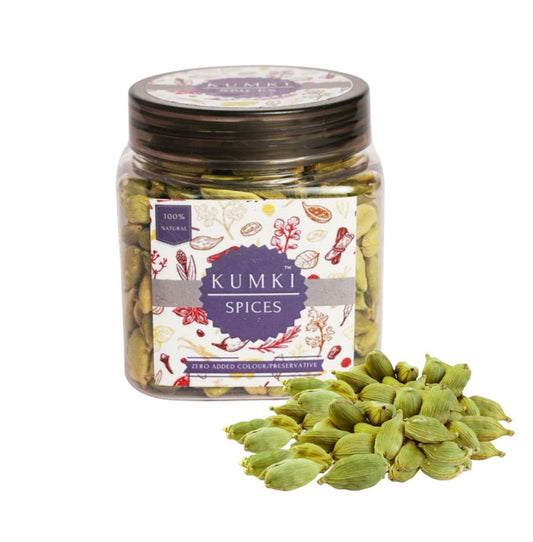 8+mm Idukki Whole Green Cardamom - Export Quality, 100g