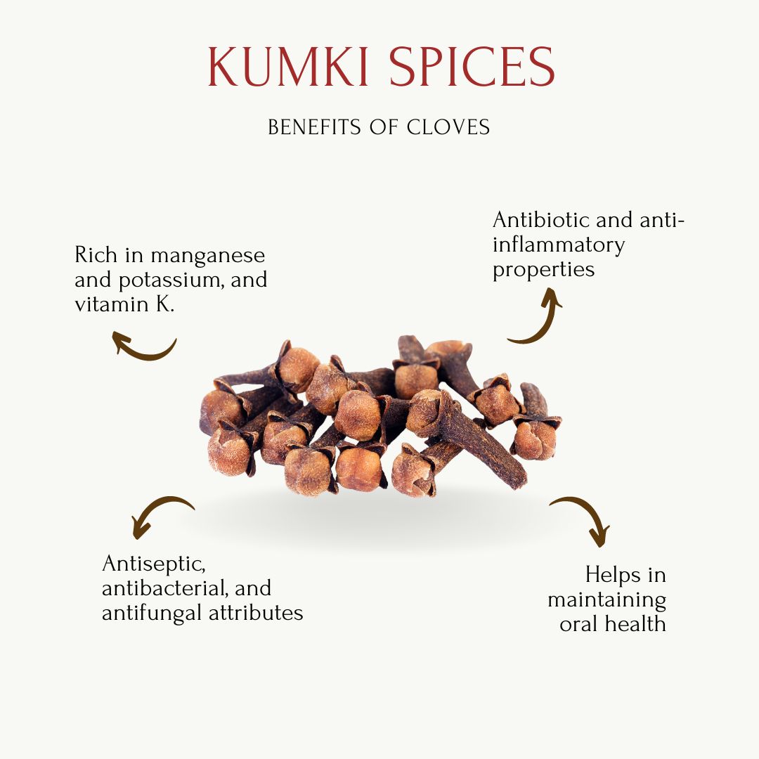 Kumki Spices - Combo Pack of Whole Kerala spices, 100g each of Idukki 8mm Bold whole Green Cardamom, Premium Export Quality whole Cloves, True Ceylon Cinnamon Quill and aromatic Bay leaf 50g, Monthly Combo Pack of 4 Kerala Dry Spices
