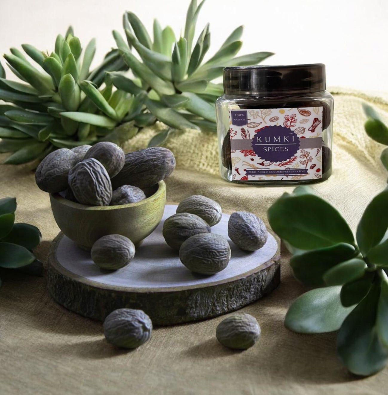 Whole Nutmeg with shell - Export Quality, 100g