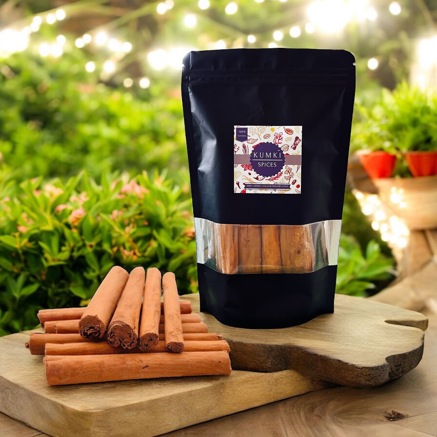 Kumki Spices - Combo Pack of Whole Kerala spices, 100g each of Idukki 8mm Bold whole Green Cardamom, Premium Export Quality whole Cloves, True Ceylon Cinnamon Quill and aromatic Bay leaf 50g, Monthly Combo Pack of 4 Kerala Dry Spices