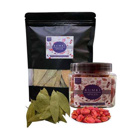 Combo of 2 - Bay leaf, Whole Javithri flower (Mace) - Export Quality, 100g