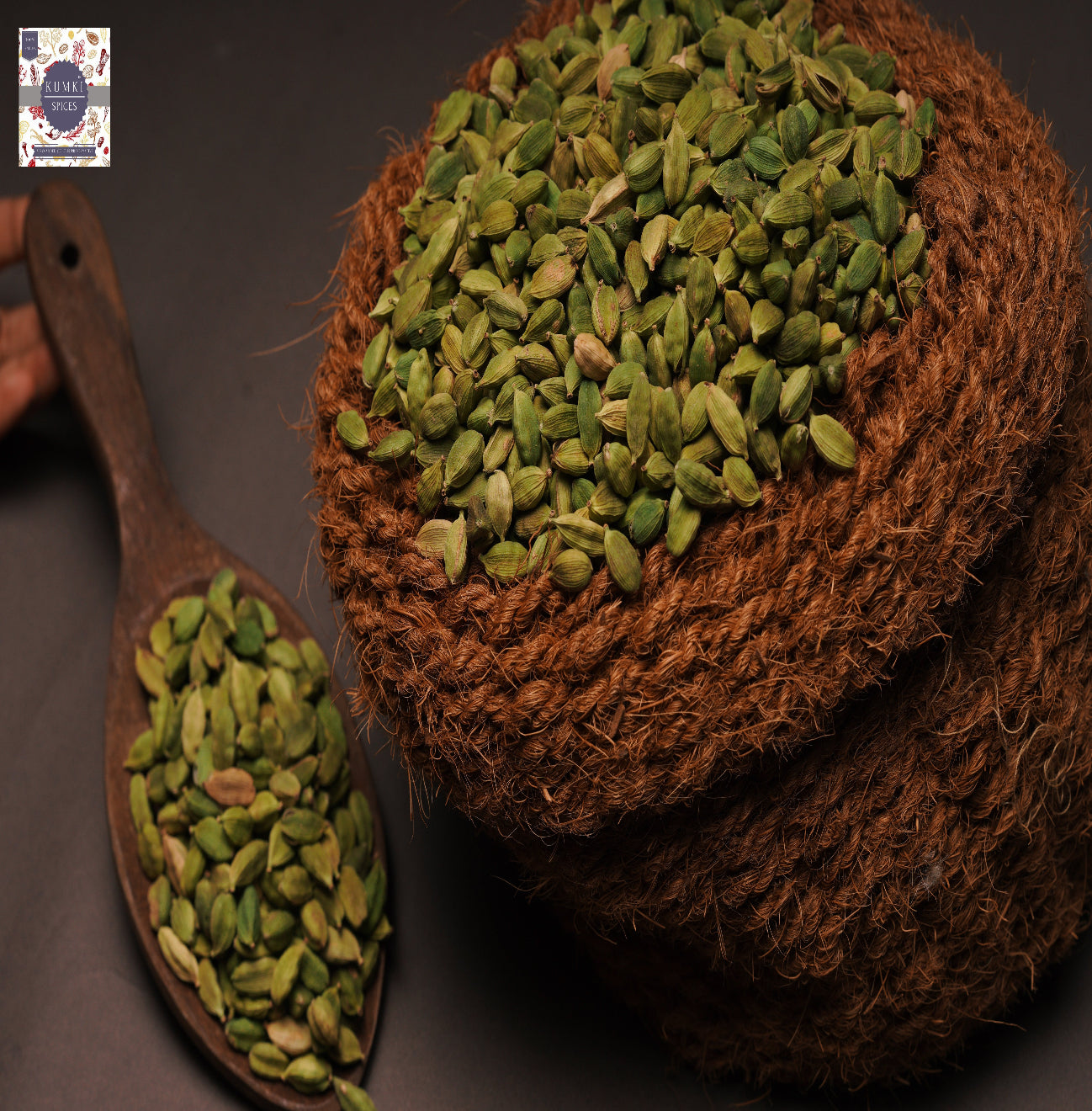 8+mm Idukki Whole Green Cardamom - Export Quality, 100g